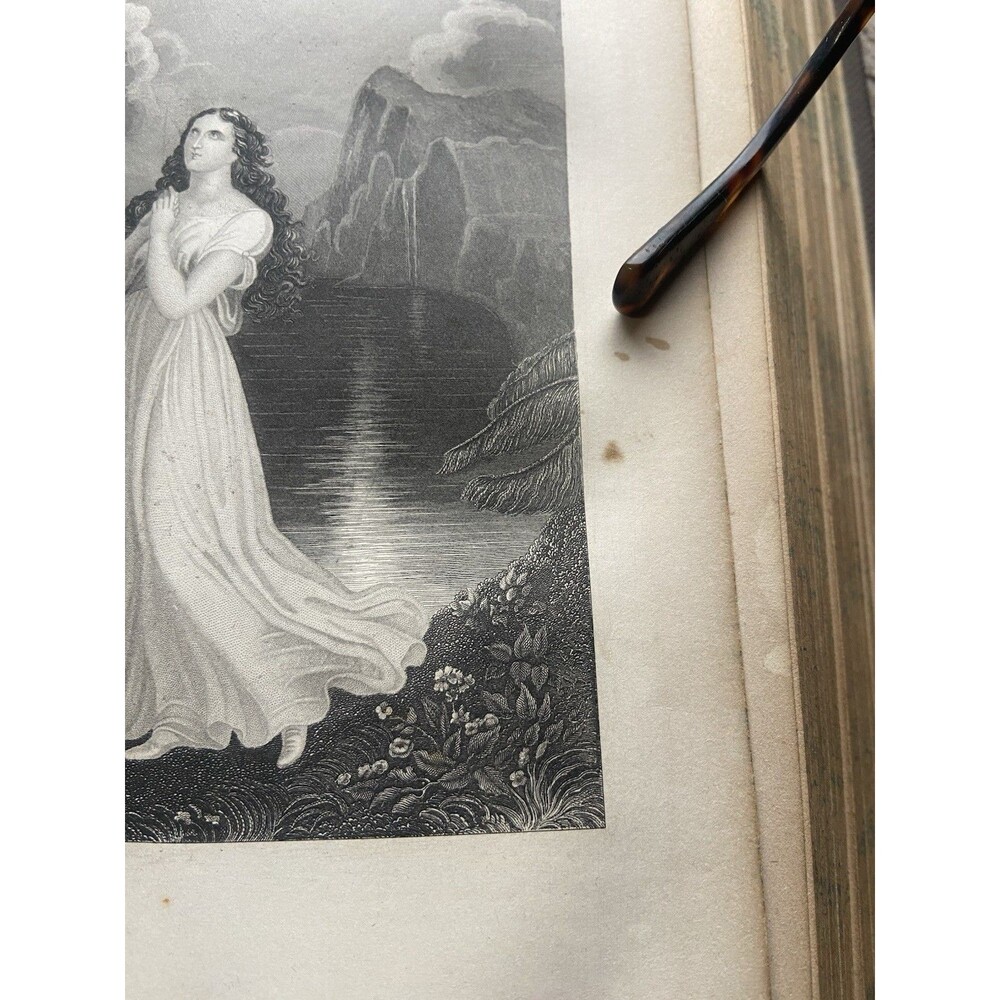 1859 Poetical Works of Lord Byron Illustrated Antique Book Steel Engravings - Picture 13 of 16